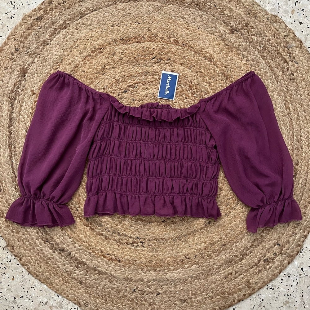 NWT Urban Outfitters Magenta Off-Shoulder top. Size Large.